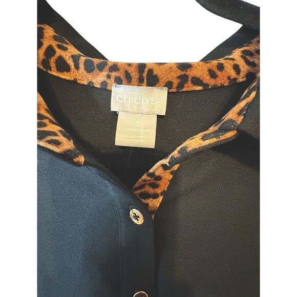 CHICO'S NWT $119 Knit Placket & Collar Leopard Dress Size 3 US 16 / 18 / XL - Picture 4 of 8